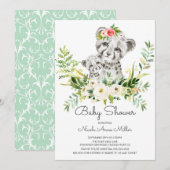 Schattig Oerwoud Cheetah Baby shower Invitation Kaart (Voorkant / Achterkant)
