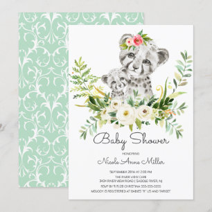 Schattig Oerwoud Cheetah Baby shower Invitation Kaart