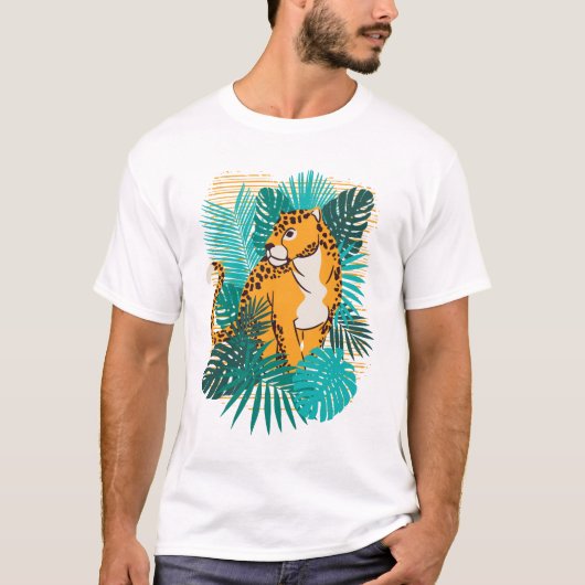 Schattig Oerwoud Cheetah T-shirt (Voorkant)