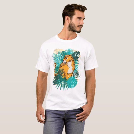 Schattig Oerwoud Cheetah T-shirt (Voorkant volledig)