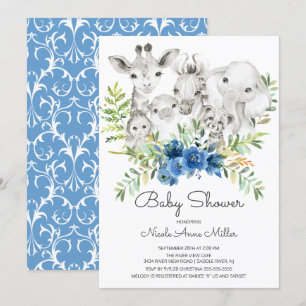 Schattig Oerwoud Dieren Baby shower Kaart