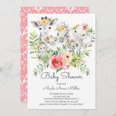 Schattig Oerwoud Dieren Baby shower Kaart (Voorkant / Achterkant)