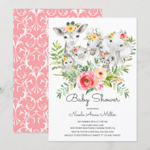 Schattig Oerwoud Dieren Baby shower Kaart