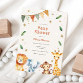Schattig Oerwoud Dieren Baby shower Kaart