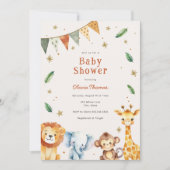 Schattig Oerwoud Dieren Baby shower Kaart (Voorkant)