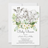 Schattig Oerwoud Dieren Baby shower Kaart (Voorkant)