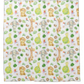 Schattig Oerwoud Dieren Kinder Douchegordijn (Voorkant)