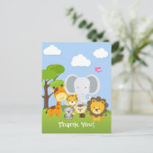 Schattig Oerwoud Dierenvrienden Dank u Briefkaart (Staand voorkant)