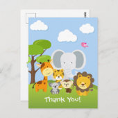 Schattig Oerwoud Dierenvrienden Dank u Briefkaart (Voorkant / Achterkant)