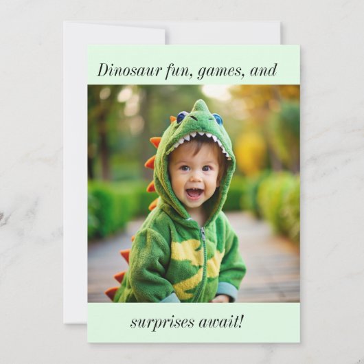 schattig oerwoud dinosaurus jongen verjaardag kaart (Achterkant)