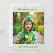 schattig oerwoud dinosaurus jongen verjaardag kaart (Achterkant)