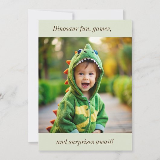 schattig oerwoud dinosaurus jongen verjaardag kaart (Achterkant)