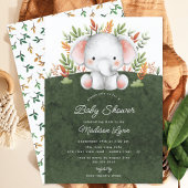Schattig Oerwoud Elephant Baby shower Kaart