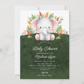 Schattig Oerwoud Elephant Baby shower Kaart (Voorkant)