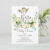 Schattig Oerwoud Giraffe Baby shower Kaart (Staand voorkant)