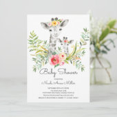 Schattig Oerwoud Giraffe Baby shower Kaart (Staand voorkant)