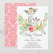 Schattig Oerwoud Giraffe Baby shower Kaart (Voorkant / Achterkant)