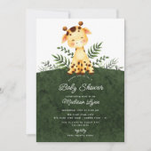Schattig Oerwoud Giraffe Baby shower Kaart (Voorkant)