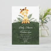 Schattig Oerwoud Giraffe Baby shower Kaart (Staand voorkant)