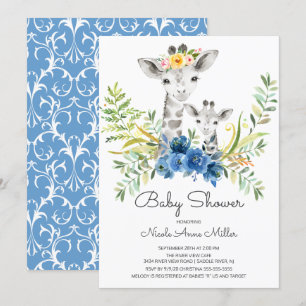 Schattig Oerwoud Giraffe Baby shower Kaart