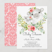 Schattig Oerwoud Hippo Baby shower Invitation Kaart (Voorkant / Achterkant)