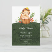 Schattig Oerwoud Lion Baby shower Kaart (Staand voorkant)