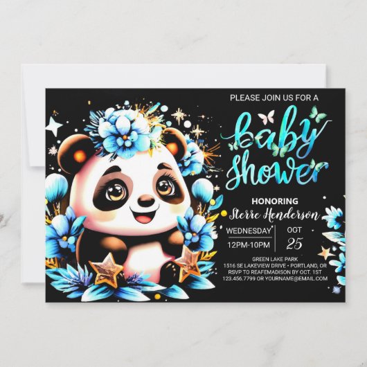 Schattig Oerwoud Panda Delight Boy Baby shower Kaart (Voorkant)