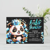 Schattig Oerwoud Panda Delight Boy Baby shower Kaart (Staand voorkant)