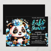 Schattig Oerwoud Panda Delight Boy Baby shower Kaart (Voorkant / Achterkant)