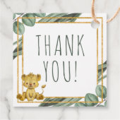 Schattig Oerwoud Safari Lion Baby shower Hartelijk Bedankjes Labels (Achterkant)