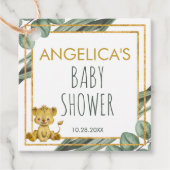 Schattig Oerwoud Safari Lion Baby shower Hartelijk Bedankjes Labels (Voorkant)