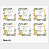 Schattig Oerwoud Safari Lion Baby shower Vierkante Sticker (Vel)