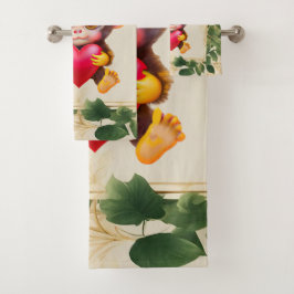 Schattig Oerwoud Valentijn Monkey Bad Handdoek