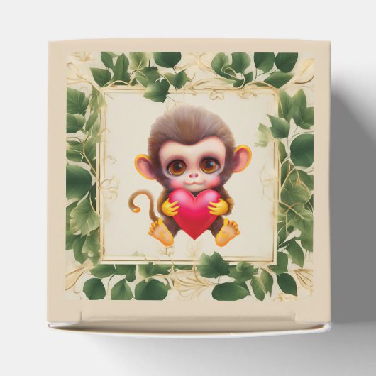 Schattig Oerwoud Valentijn Monkey Bedankdoosjes (Bovenkant)