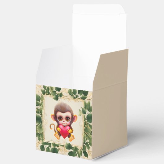 Schattig Oerwoud Valentijn Monkey Bedankdoosjes (Geopend)