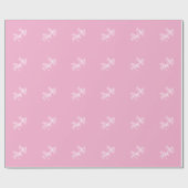 Schattig ogend cursief naam & monogram | Roze Cadeaupapier (Vlak)