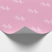 Schattig ogend cursief naam & monogram | Roze Cadeaupapier (Hoek)