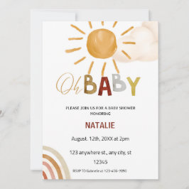 Schattig OH Baby Waterverf Sunshine Baby shower Kaart