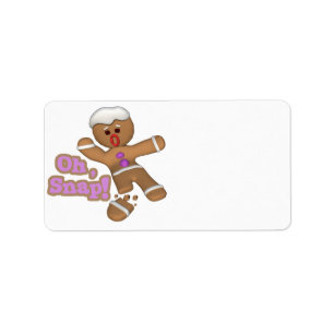 schattig oh, knip mannetje peperkoek koekje etiket