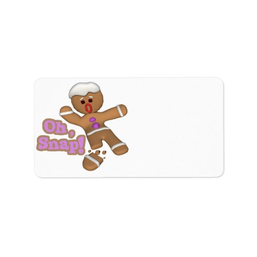 schattig oh, knip mannetje peperkoek koekje etiket (Voorkant)