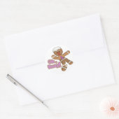 schattig oh, snap gemberkoek man cookie ronde sticker (Envelop)
