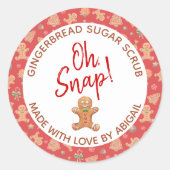 Schattig Oh Snap Gingerbread Sugar Scrub Labels (Voorkant)