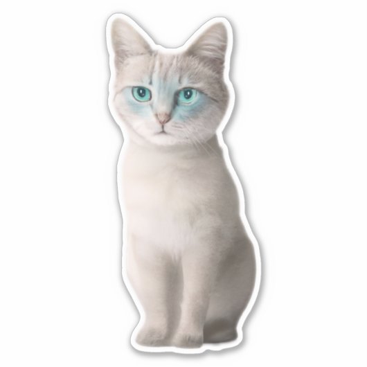 Schattig Ojos Azules Kat Sticker -  (Voorkant)