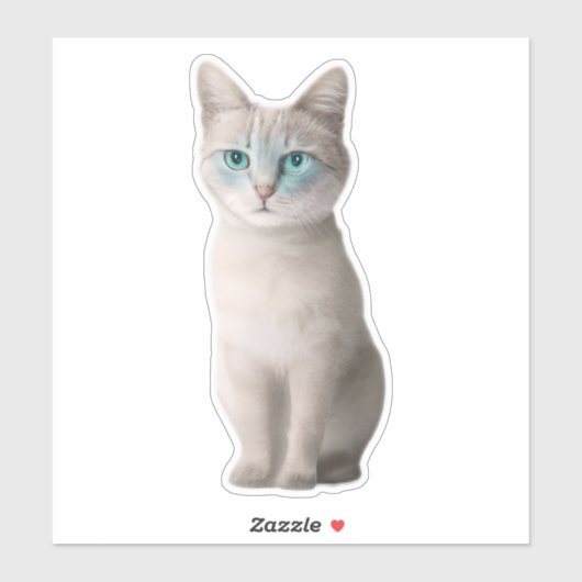 Schattig Ojos Azules Kat Sticker - (Vel)