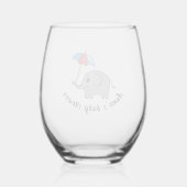 schattig olifant baby shower (naam) Drinkware Set Wijnglas Zonder Voet (Achterkant)