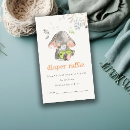 Schattig Olifant Bladluier Raffle Baby shower Informatiekaartje