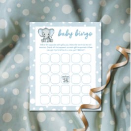 Schattig Olifant blauw baby bingo spel