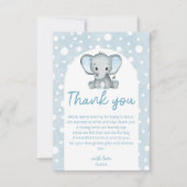 Schattig Olifant blauw Baby shower Dank u Kaart (Voorkant)