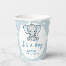 Schattig Olifant blauw Baby shower Papieren Bekers
