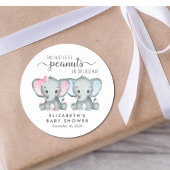 Schattig Olifant Jongen En Meisje Tweeling Baby sh Ronde Sticker